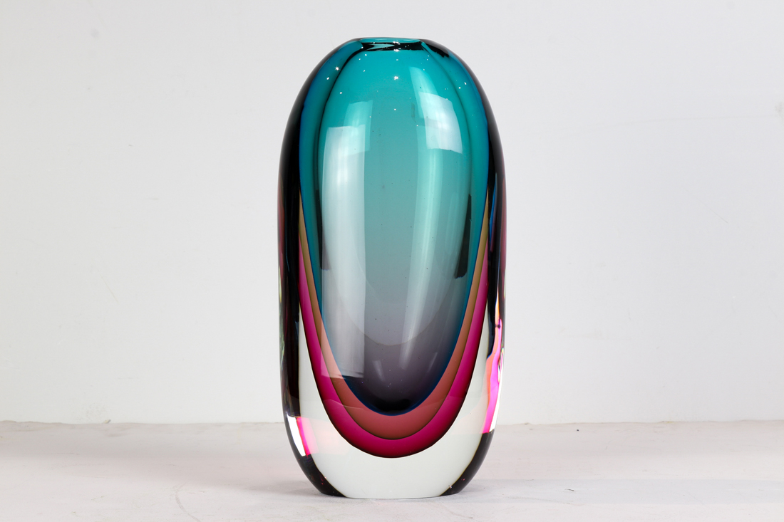 FORMIA MURANO SOMMERSO GLASS VASE