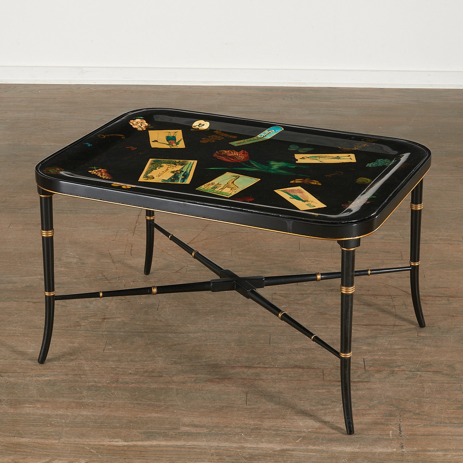 FORNASETTI STYLE ENAMELED TRAY ON