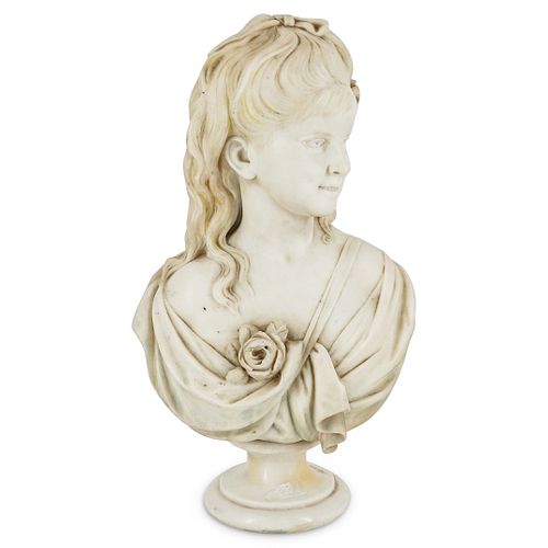 FORTUNI ANTIQUE ITALIAN MARBLE BUST