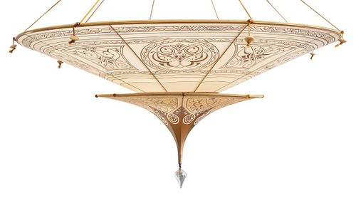 FORTUNY TWO-TIERED SILK HANGING