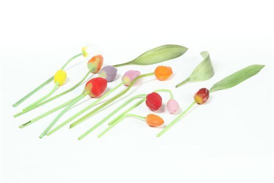 FORTY GLASS TULIPS.  Germany  early
