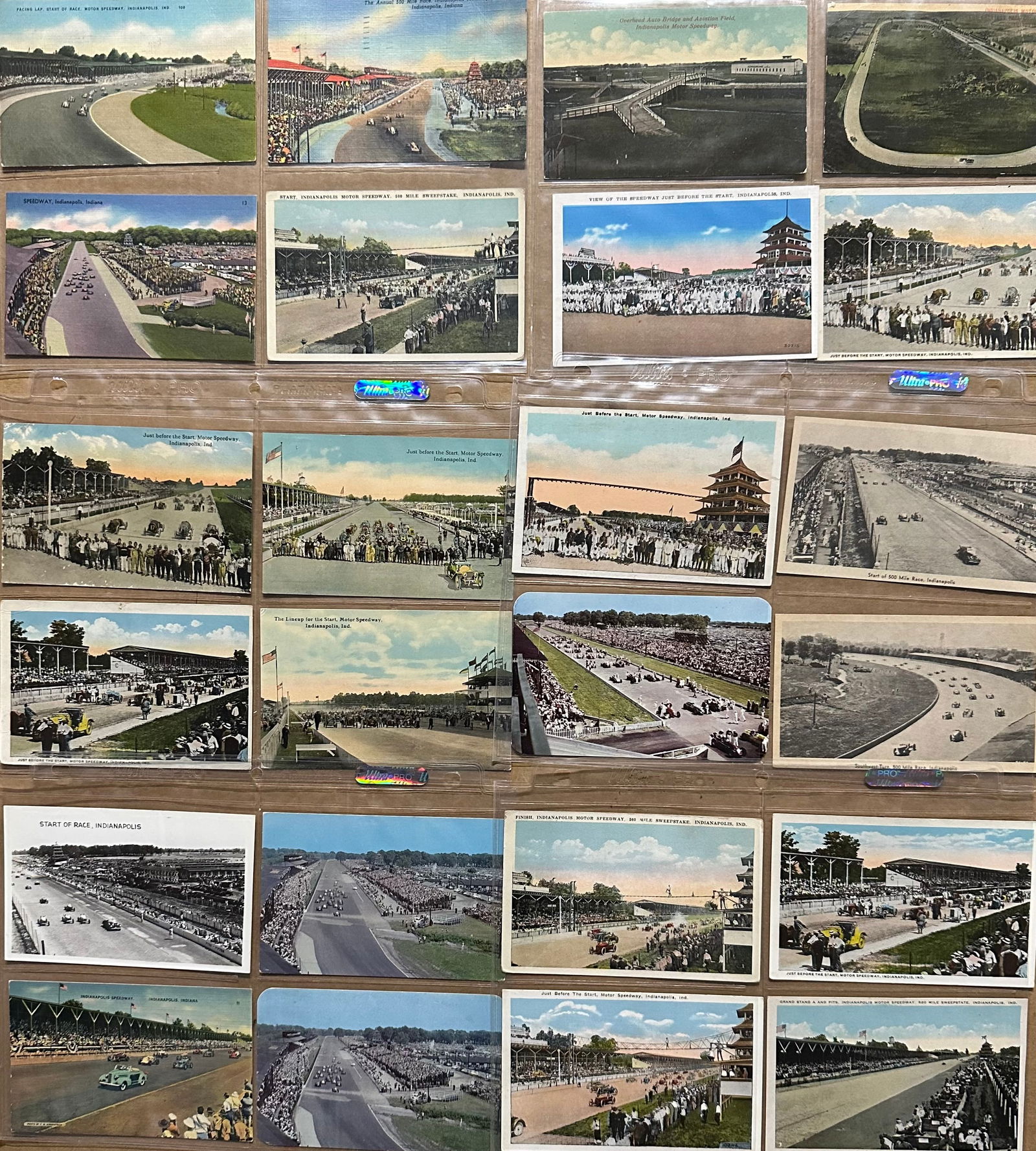 FORTY INDY 500 RELATED POSTCARDS,