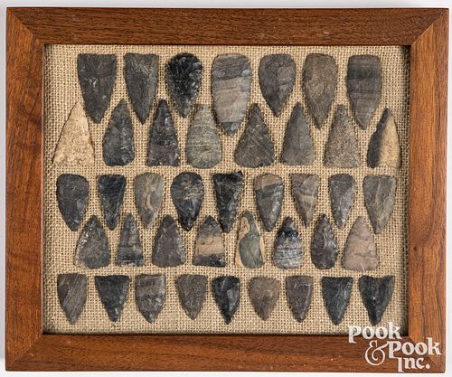 FORTY-ONE PREHISTORIC FLINT STONE