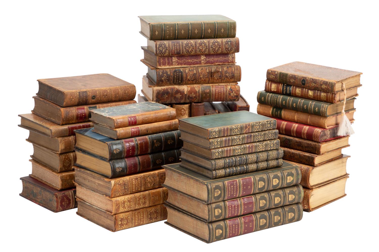 FORTY-TWO LEATHER BOUND BOOKS,