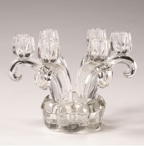 Fostoria six branch crystal epergne