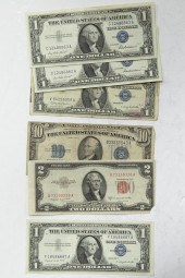 FOUR $1 SILVER CERTIFICATES &