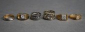 FOUR 10-KARAT GOLD RINGS AND T