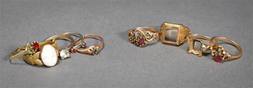 FOUR 10-KARAT YELLOW-GOLD RINGS