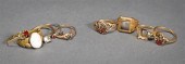 FOUR 10-KARAT YELLOW-GOLD RING