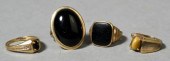 Four 10k gold rings, including