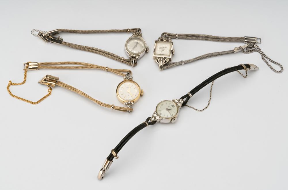 FOUR 14 KARAT GOLD & DIAMOND