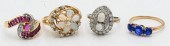 FOUR 14 KARAT RINGSFour 14 Kar