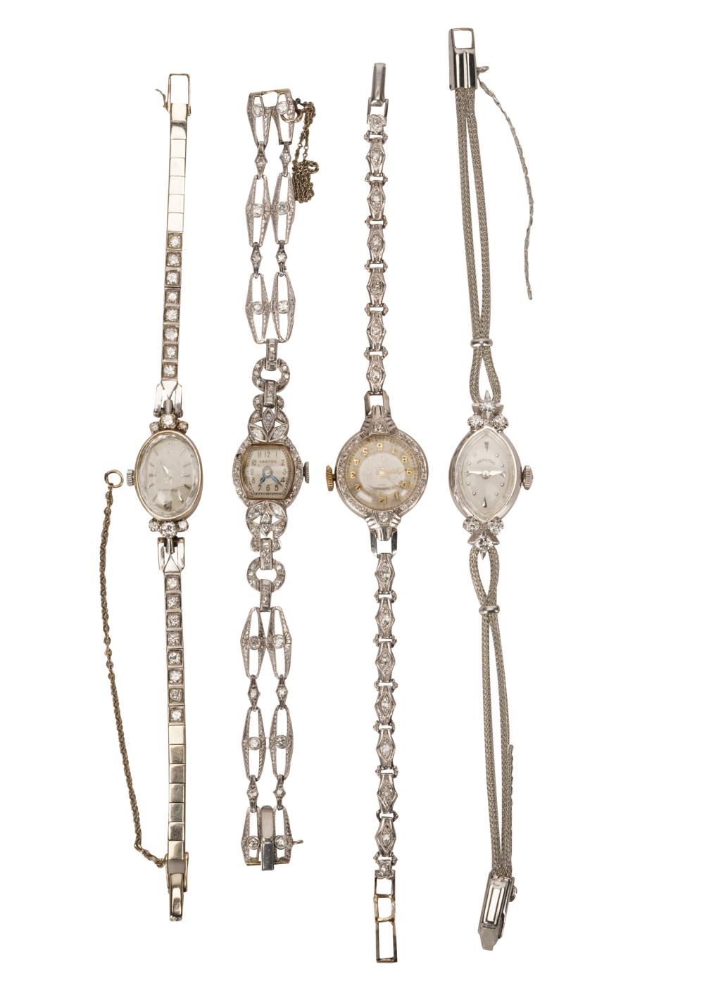 FOUR 14 KARAT WHITE GOLD &