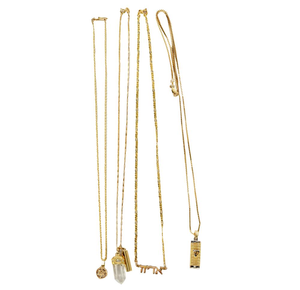FOUR 14 KARAT YELLOW GOLD JUDAIC