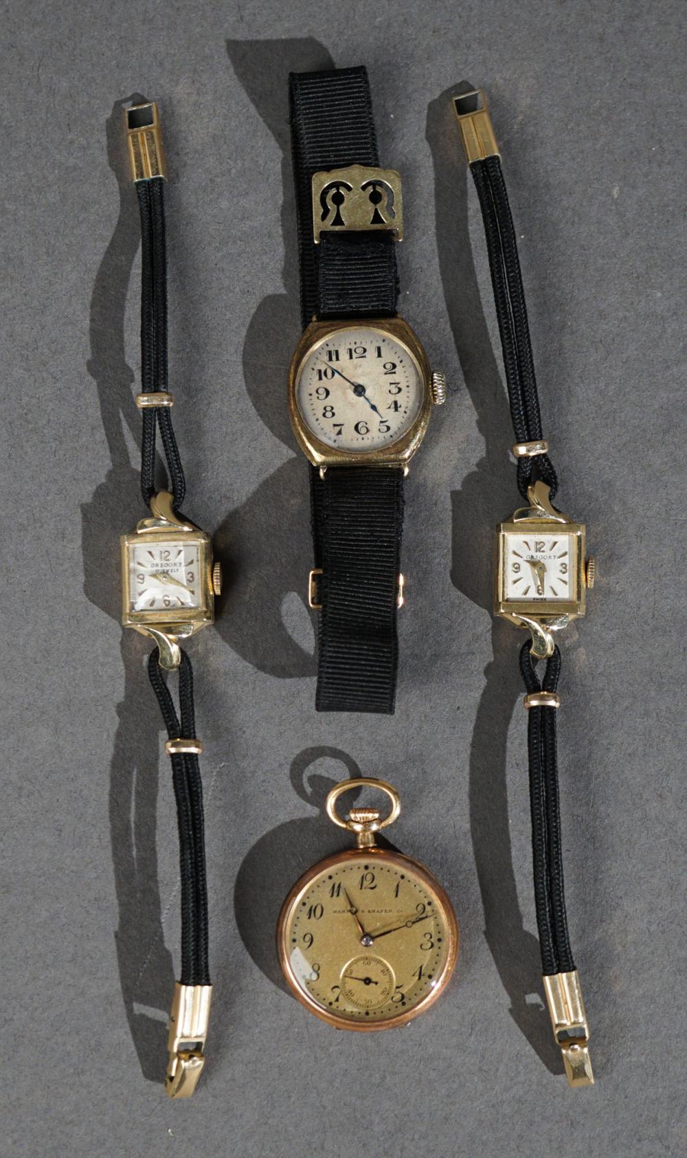FOUR 14-KARAT YELLOW-GOLD