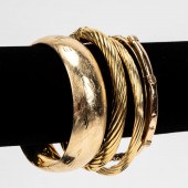 FOUR 14K & 18K YELLOW GOLD BAN
