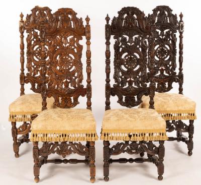 Four 17th Century style oak hall