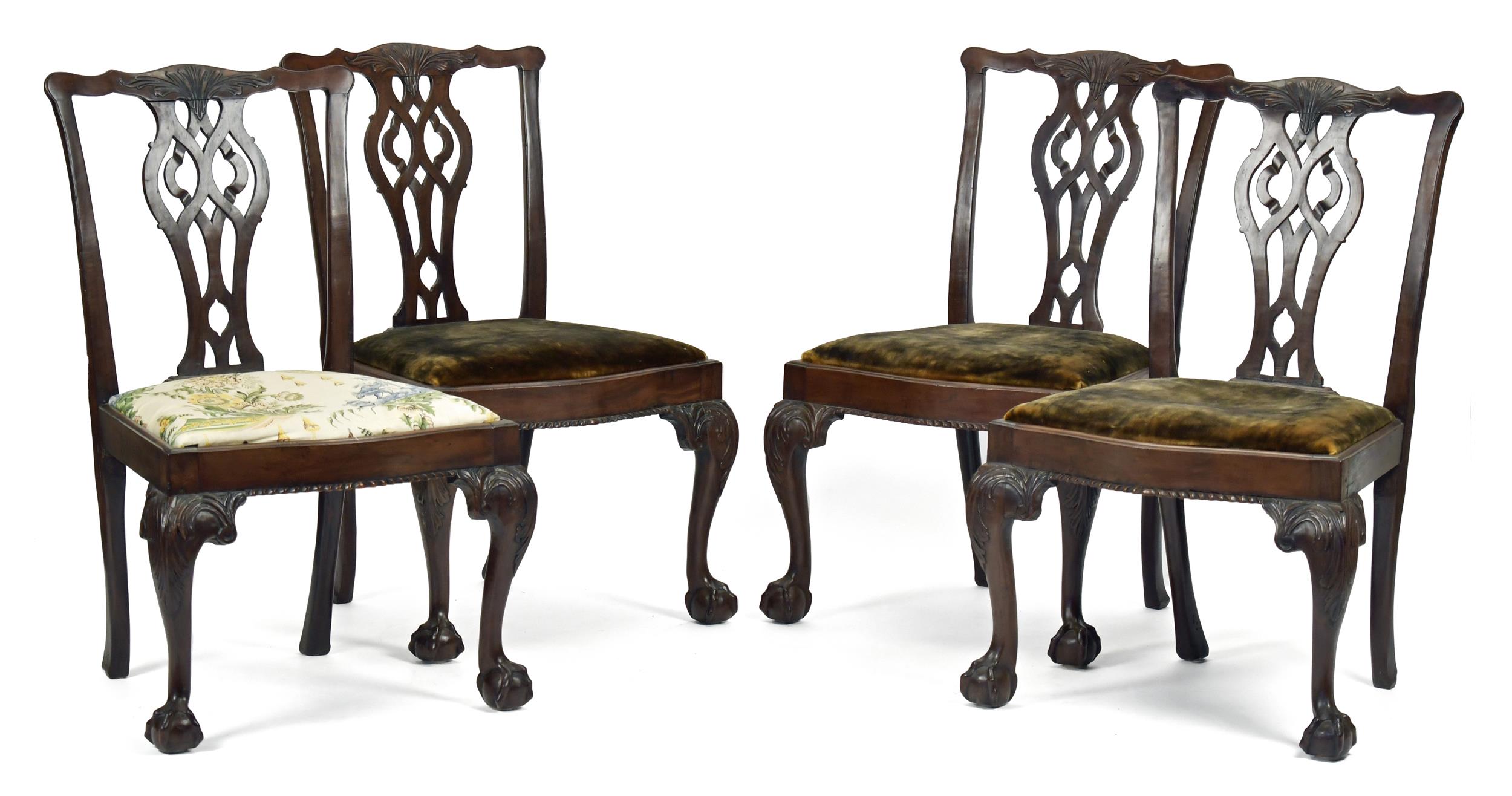 FOUR 18TH C. MAHOGANY CHIPPENDALE