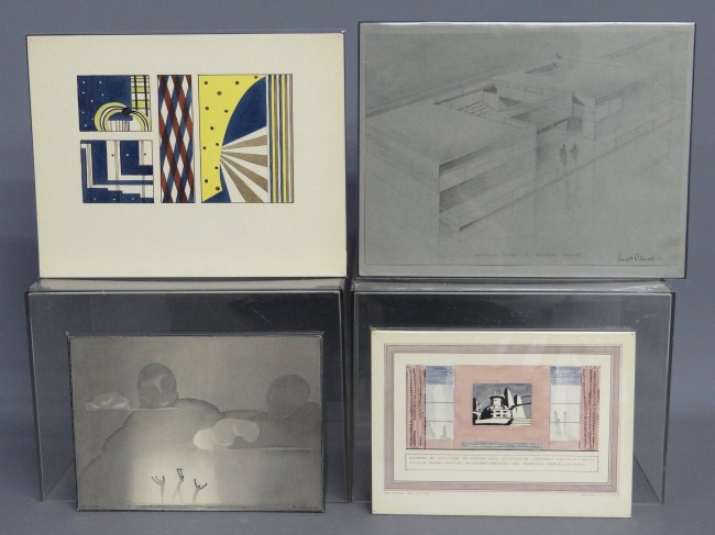 Four 1930's architectural drawings.