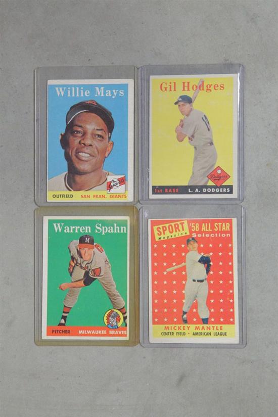 FOUR 1958 TOPPS BASEBALL CARDS. # 5
