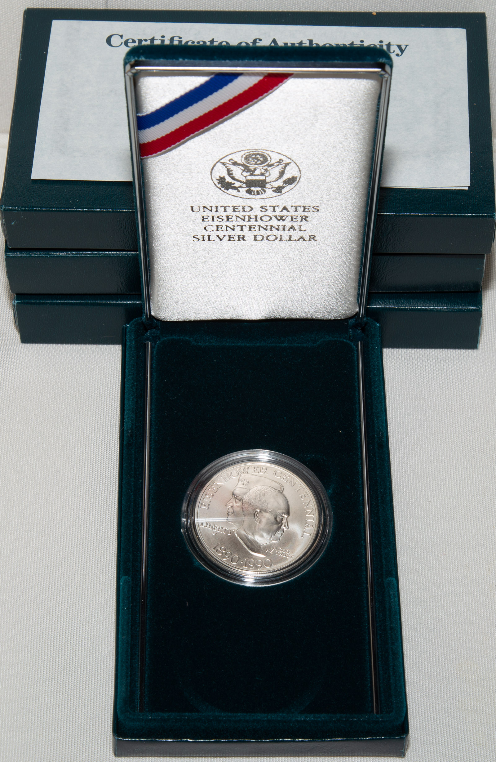 FOUR 1990 EISENHOWER SILVER DOLLARS