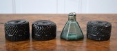 FOUR 19TH C. BLOWN GLASS INKS.