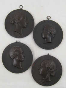 Four 19th c. circular pendant