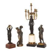 FOUR 19TH C. CLASSICAL BRONZE