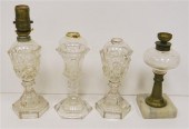 Four 19th C. fluid lamps: a pa