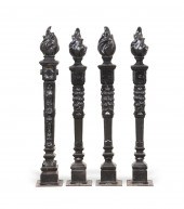 FOUR 19TH C. FRENCH IRON ARCHI