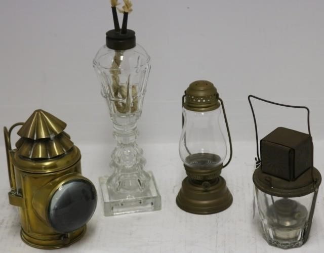 FOUR 19TH C LIGHTING DEVICES TO