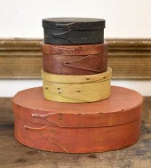 FOUR 19TH C. PAINTED OVAL FING
