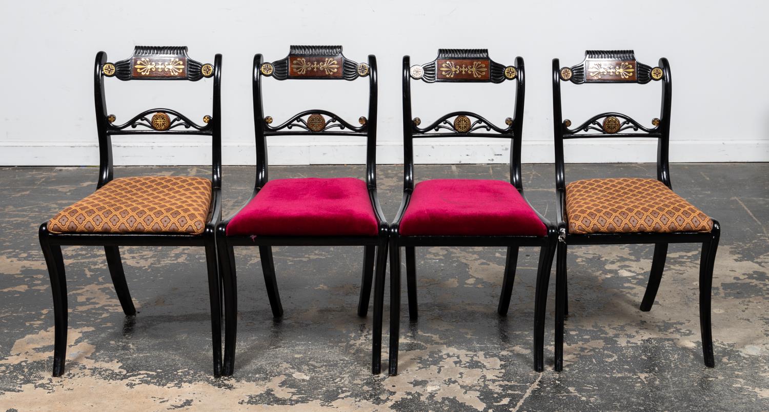 FOUR 19TH C. REGENCY EBONIZED