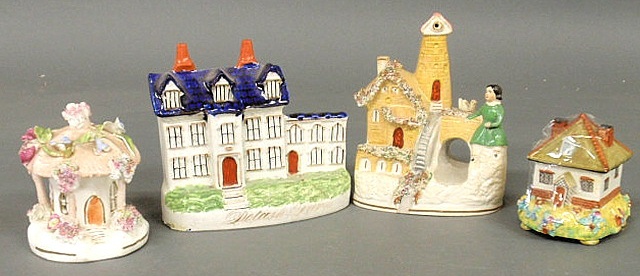Four 19th c. Staffordshire cottages