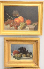FOUR 19TH C. STILL LIFE OIL ON