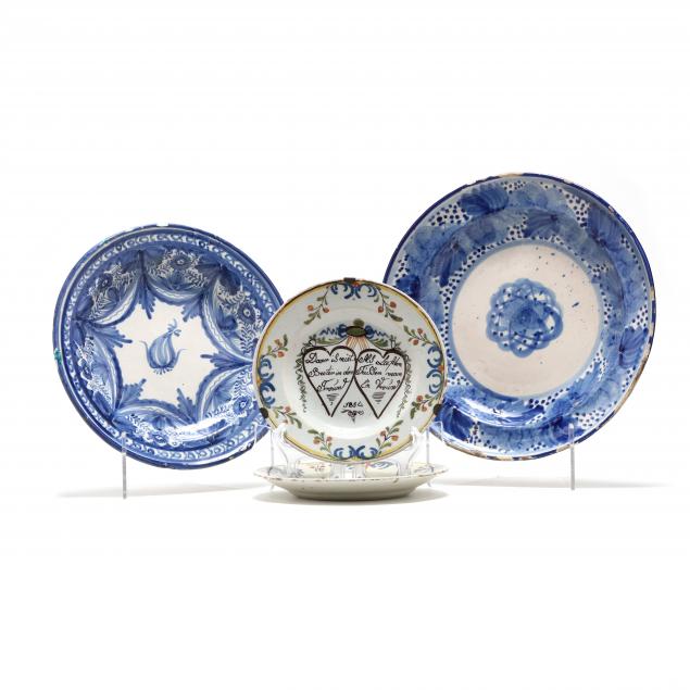 FOUR 19TH CENTURY DELFT PLATES