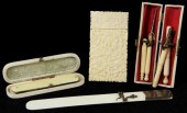 Four 19th century Ivory Articl