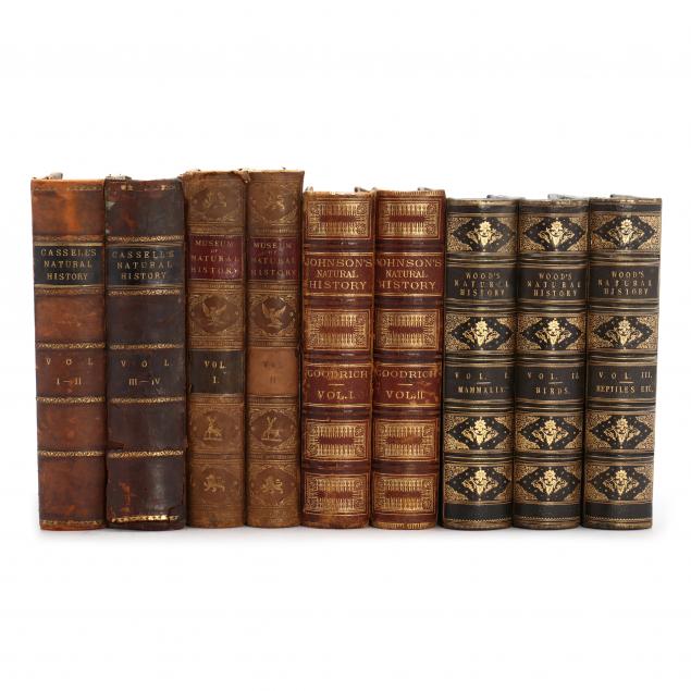 FOUR 19TH CENTURY LEATHER BOUND