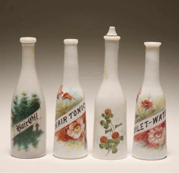Four 19th century milk glass