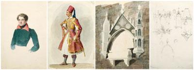 Four 19th century watercolors: