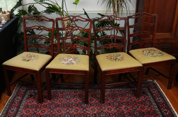 FOUR 20TH C. CHIPPENDALE STYLE