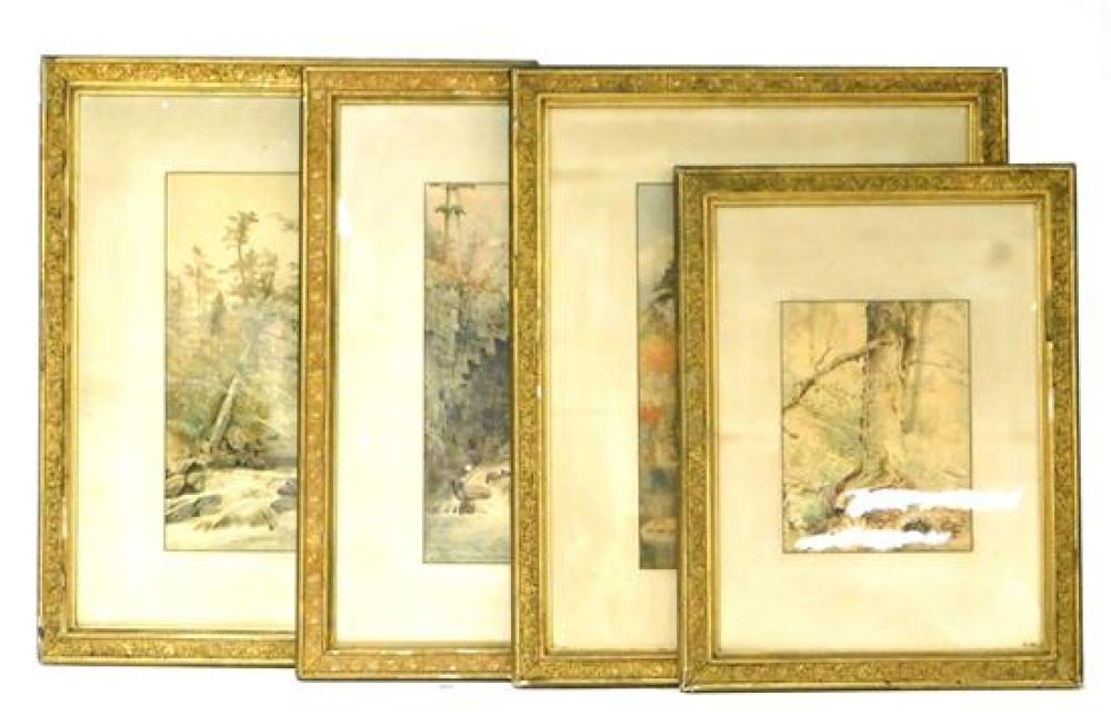 FOUR 20TH C. FRAMED WATERCOLORS