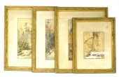 FOUR 20TH C. FRAMED WATERCOLOR