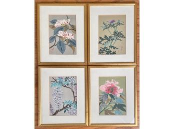 Four 20th C. Japanese serigraph
