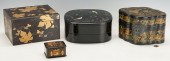 FOUR (4) ASIAN LACQUERED BOXES