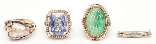 FOUR (4) LADIES VINTAGE 14K GOLD