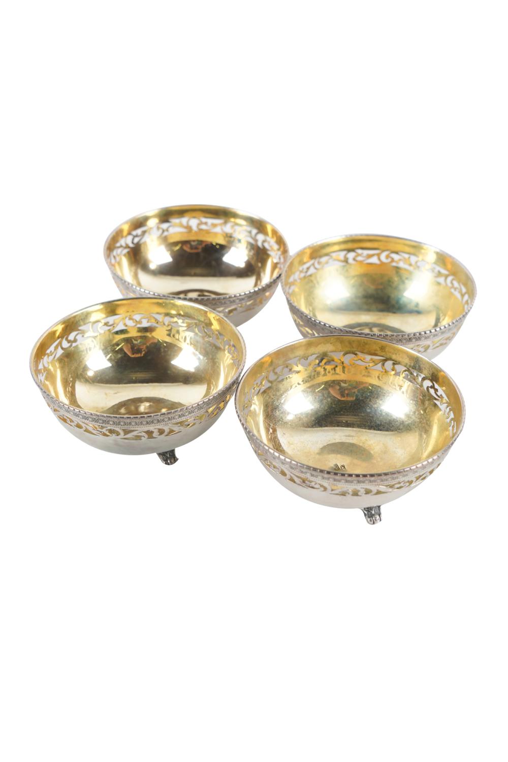 FOUR .800 SILVER RETICULATED