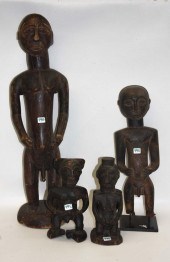 FOUR AFRICAN FIGURAL HEMBA WOO