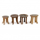 FOUR AFRICAN KAMBA BEADED DIMI
