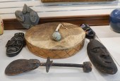 FOUR AFRICAN OR OCEANIC MASKS,